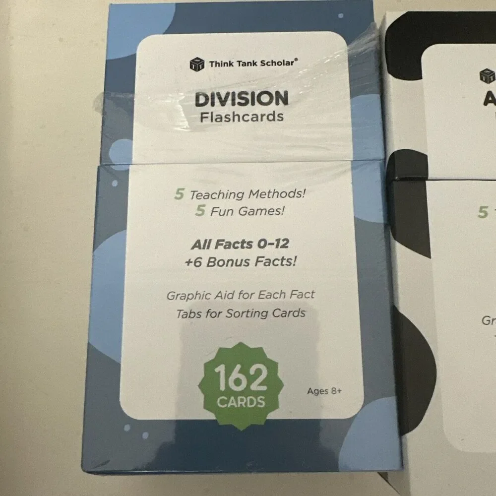 Think Tank Scholar Addition and Division Flash Cards Ages 8+ 335 Cards!